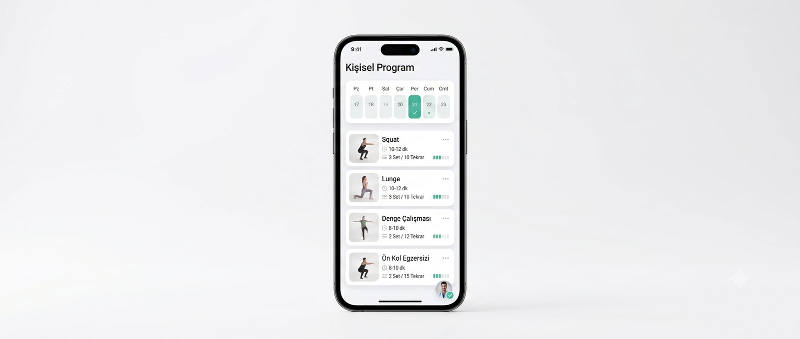 SafeStep AI personalized exercise program screen